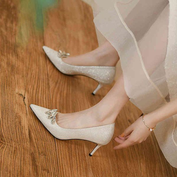 sandals pointed thin heel shallow mouth high heels spring simple one foot women's single shoes 3wv1, Black