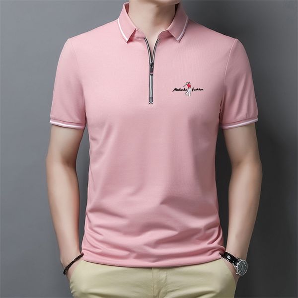 golf polo shirts for men summer short sleeve zipper lapel casual slim trend good quality tees hommes clothing 220425, White;black
golf polo shirts for men summer short sleeve zipper lapel casual slim trend good quality tees hommes clothing 220425, White;black