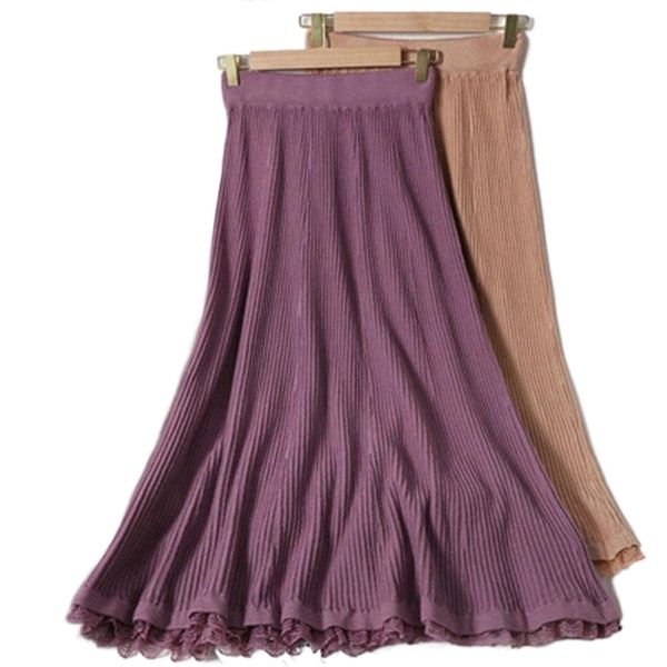 skirts splice lace knitted skirt women winter fashion korean high waist a-line casual loose streetwear pleated s32h#, Black
skirts splice lace knitted skirt women winter fashion korean high waist a-line casual loose streetwear pleated s32h#, Black