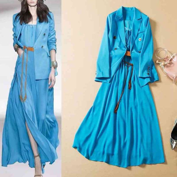 women's two piece pants early spring street fashion women's suit double breasted with wide belt suspender skirt two-piece set, White
women's two piece pants early spring street fashion women's suit double breasted with wide belt suspender skirt two-piece set, White