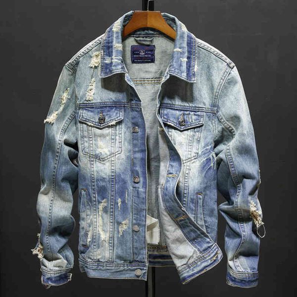 men's jackets autumn wear men's slim hole denim jacket lapel long sleeve fashion 35 59ok, Black;brown
men's jackets autumn wear men's slim hole denim jacket lapel long sleeve fashion 35 59ok, Black;brown
