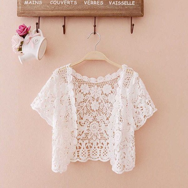 shawl s hollow lace outside with summer versatile short sleeved womens thin coat knitwear camisole jacket, Blue;gray
shawl s hollow lace outside with summer versatile short sleeved womens thin coat knitwear camisole jacket, Blue;gray