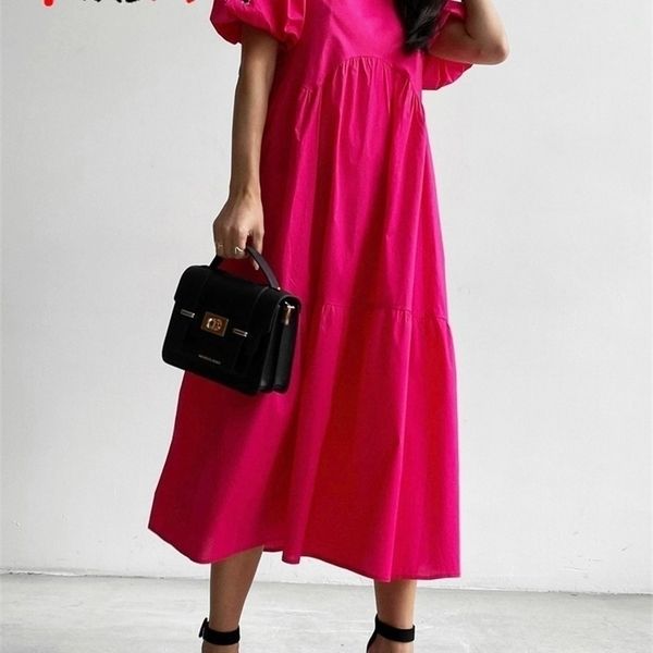 casual women summer maxi dress 100% cotton o neck aline oversize short sleeve midi puff white green long 220705, Black;gray
casual women summer maxi dress 100% cotton o neck aline oversize short sleeve midi puff white green long 220705, Black;gray
