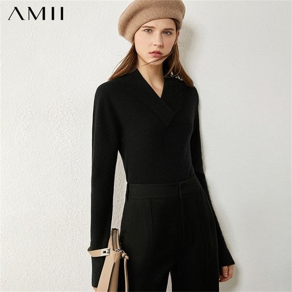 amii minimalism winter sweaters for women causal solid vneck soft wool sweater knitted pullover female sweater 12030459 201221, White;black
amii minimalism winter sweaters for women causal solid vneck soft wool sweater knitted pullover female sweater 12030459 201221, White;black