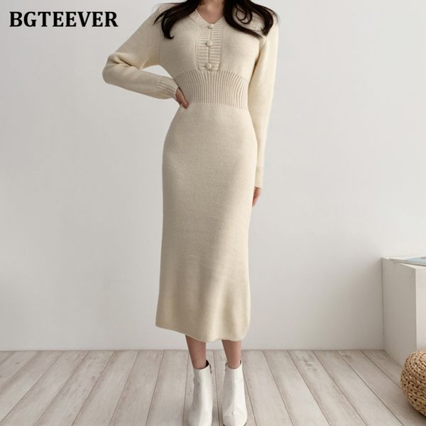 bgteever elegant v-neck single-breasted slim waist femlae sweaters midi dress stretchable warm ladies knitted dress 2022, Black;gray
bgteever elegant v-neck single-breasted slim waist femlae sweaters midi dress stretchable warm ladies knitted dress 2022, Black;gray