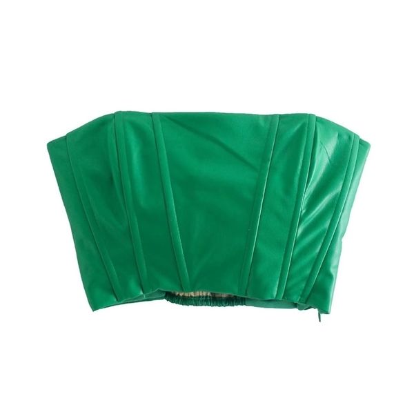 women green faux leather bralette camis crop strapless backless short shirts female casual solid 220316, White
women green faux leather bralette camis crop strapless backless short shirts female casual solid 220316, White