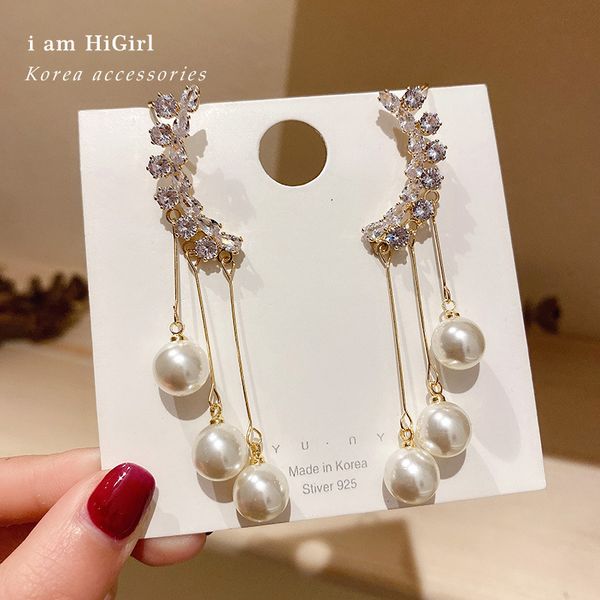 925 silver needle pearl tassel ear clip stud for korean trendy elegant earrings personalized eardrop women, Golden
925 silver needle pearl tassel ear clip stud for korean trendy elegant earrings personalized eardrop women, Golden