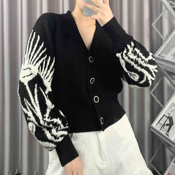 women's knits & tees xiaoxiangfeng cashmere cardigan heavy industry bubble sleeve court jacquard coat women's autumn and winter sw, White
women's knits & tees xiaoxiangfeng cashmere cardigan heavy industry bubble sleeve court jacquard coat women's autumn and winter sw, White