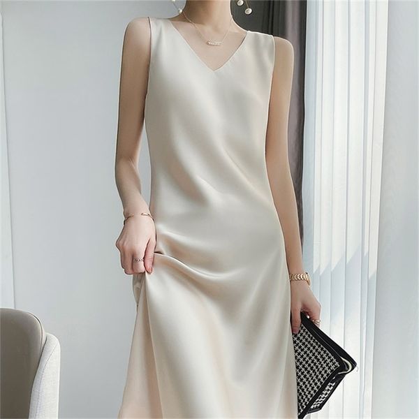 elegant women dress v neck sleeveless korean harajuku satin party long maxi casual sundress vestido mujer 220614, Black;gray
elegant women dress v neck sleeveless korean harajuku satin party long maxi casual sundress vestido mujer 220614, Black;gray