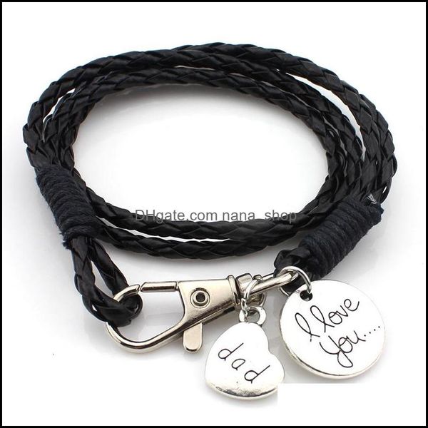 charm bracelets jewelry new vintage mtilayer woven i love you keychain bracelet pu leather bangle for fashion manwoman accessories drop del, Golden;silver
charm bracelets jewelry new vintage mtilayer woven i love you keychain bracelet pu leather bangle for fashion manwoman accessories drop del, Golden;silver