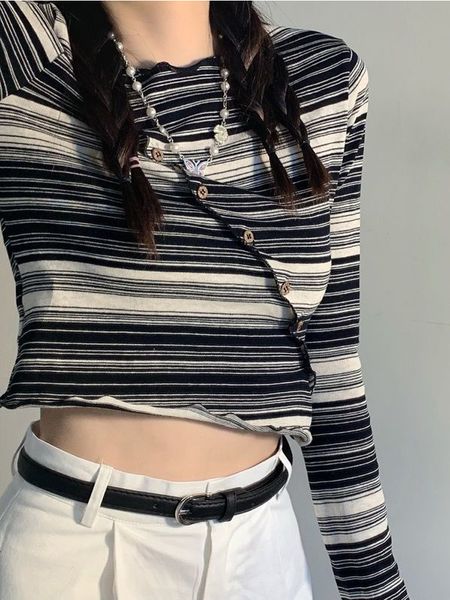 houzhou harajuku striped tshirt women korean fashion long sleeve crop female aesthetic chic corset tees basic spring clothes, White
houzhou harajuku striped tshirt women korean fashion long sleeve crop female aesthetic chic corset tees basic spring clothes, White