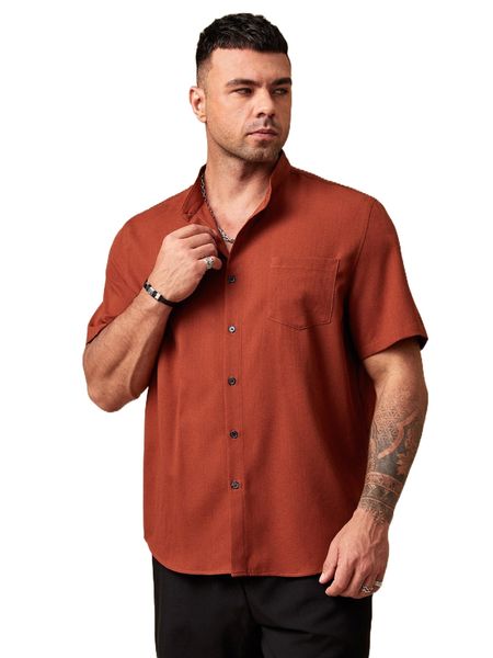 extended sizes men solid patched pocket shirt n9pr#, White;black
extended sizes men solid patched pocket shirt n9pr#, White;black