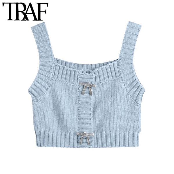 traf women fashion buttons cropped knitted tank vintage square collar wide straps female camis mujer 210325, White
traf women fashion buttons cropped knitted tank vintage square collar wide straps female camis mujer 210325, White