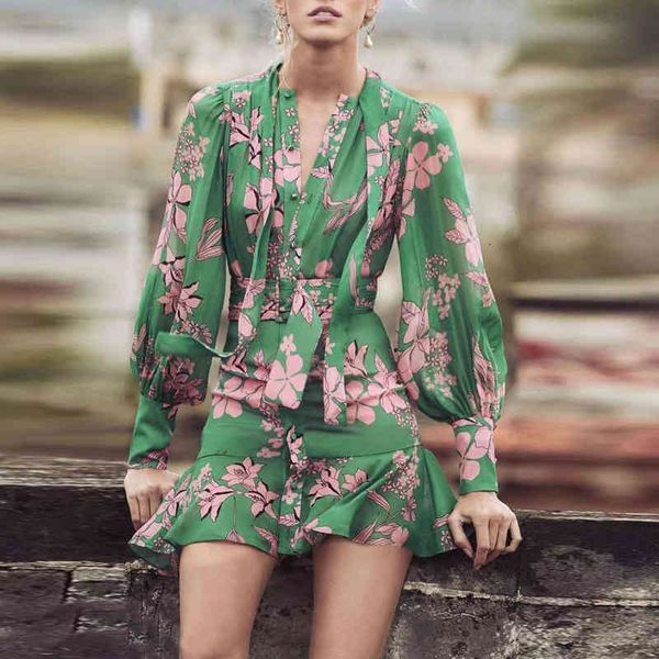 casual dresses early autumn women's neckline bow tie green printed lantern sleeve dress, Black;gray
casual dresses early autumn women's neckline bow tie green printed lantern sleeve dress, Black;gray