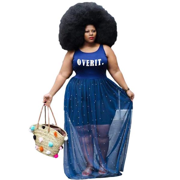plus size dresses mesh patchwork maxi dress round neck tank skirt sleeveless women's clothing letter outfit casual fashion street wear, Black
plus size dresses mesh patchwork maxi dress round neck tank skirt sleeveless women's clothing letter outfit casual fashion street wear, Black