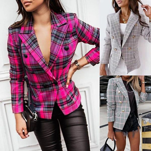 women's suits & blazers ladies plaid blazer checked buttons slim retro short coats lapel jacket fashion all-match women office business, White;black
women's suits & blazers ladies plaid blazer checked buttons slim retro short coats lapel jacket fashion all-match women office business, White;black