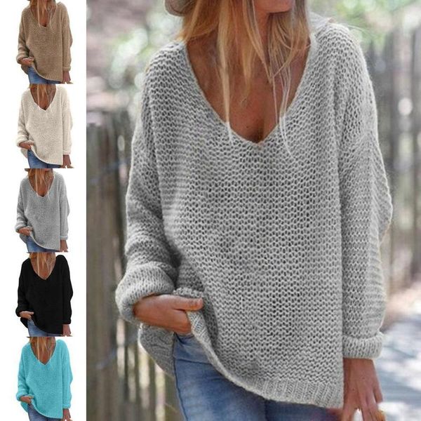 women sweater v neck long sleeve knitted loose fit female for autumn winter casual minimalistische knitwear 220809, White;black
women sweater v neck long sleeve knitted loose fit female for autumn winter casual minimalistische knitwear 220809, White;black