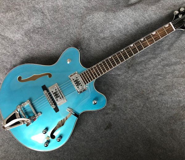 jazz electric guitar semi-hollow chrome hardware can customize color as p tremolo bridge
jazz electric guitar semi-hollow chrome hardware can customize color as p tremolo bridge