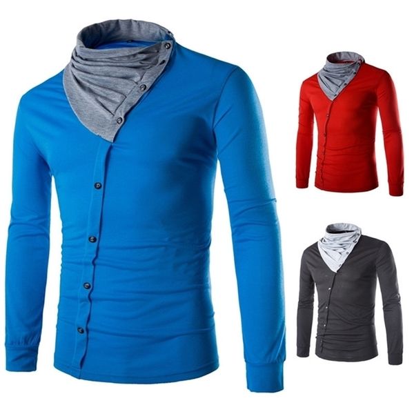 men s wear oblique single row button european and american men s t shirt autumn and winter new style stitching pile collar men s lj200827, White;black
men s wear oblique single row button european and american men s t shirt autumn and winter new style stitching pile collar men s lj200827, White;black