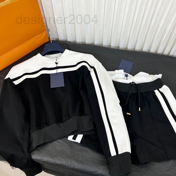 women's knits & tees designer big cargo1v shorts suit black and white high-end