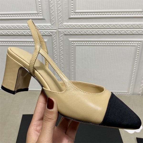 30% off 2022 slippers real leather women sandals thick heel color matching pumps luxury brand high heels casual back strap elegant lady sing, Black
30% off 2022 slippers real leather women sandals thick heel color matching pumps luxury brand high heels casual back strap elegant lady sing, Black