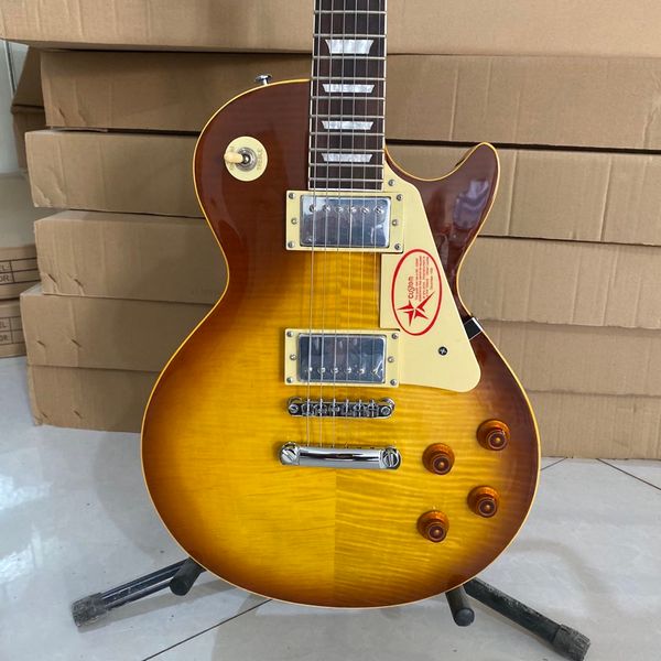standard electric guitar tobacco color mahogany body tiger maple rosewood fingerboard high quality
standard electric guitar tobacco color mahogany body tiger maple rosewood fingerboard high quality