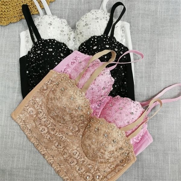 lace camisole female dance performance costume backless cropped tight-fitting bustier bra beading embroidery tank 220325, White
lace camisole female dance performance costume backless cropped tight-fitting bustier bra beading embroidery tank 220325, White