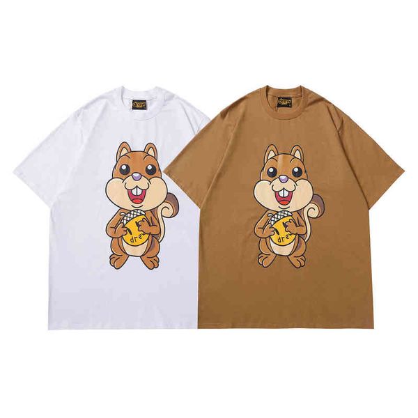 2022 tidal brand drew squirrel pattern men and women's casual loose short sleeve t-shirt, White;black
2022 tidal brand drew squirrel pattern men and women's casual loose short sleeve t-shirt, White;black