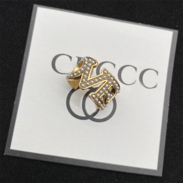 fine design pearl light luxury open ring simple temperament design letter women's high version, Silver
fine design pearl light luxury open ring simple temperament design letter women's high version, Silver