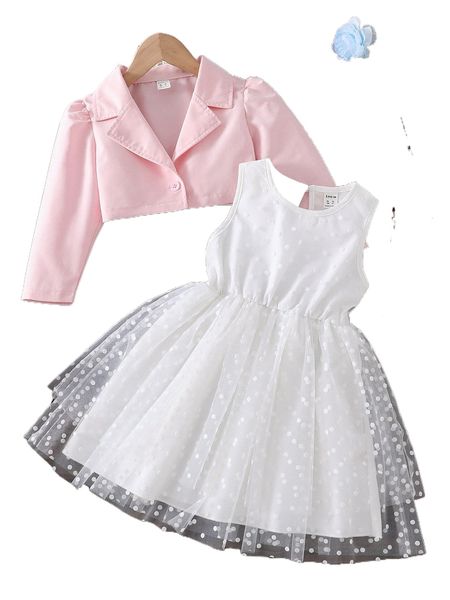 toddler girls contrast dobby mesh dress & puff sleeve single button shirt l70f#, Black;white
toddler girls contrast dobby mesh dress & puff sleeve single button shirt l70f#, Black;white