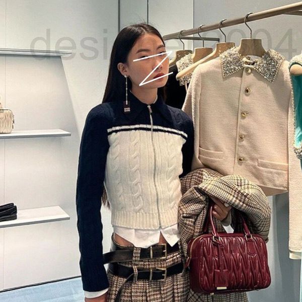 women's knits & tees designer production of china sea military style contrast color zipper knitted cardigan women's 2022 early aut, White
women's knits & tees designer production of china sea military style contrast color zipper knitted cardigan women's 2022 early aut, White