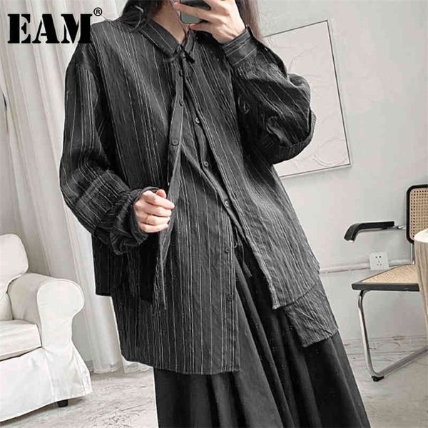 women black striped irregular big size blouse lapel long sleeve loose fit shirt fashion spring summer 1dd8633 210512, White
women black striped irregular big size blouse lapel long sleeve loose fit shirt fashion spring summer 1dd8633 210512, White