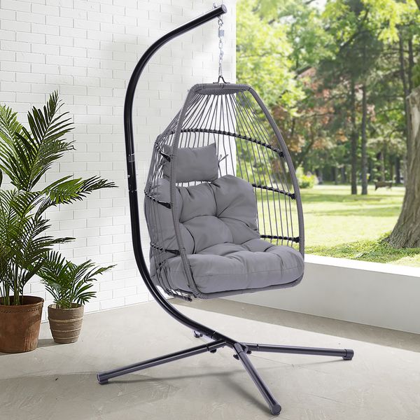 garden sets outdoor patio wicker folding hanging chair rattan swing hammock egg chair with cushion and pillow
garden sets outdoor patio wicker folding hanging chair rattan swing hammock egg chair with cushion and pillow