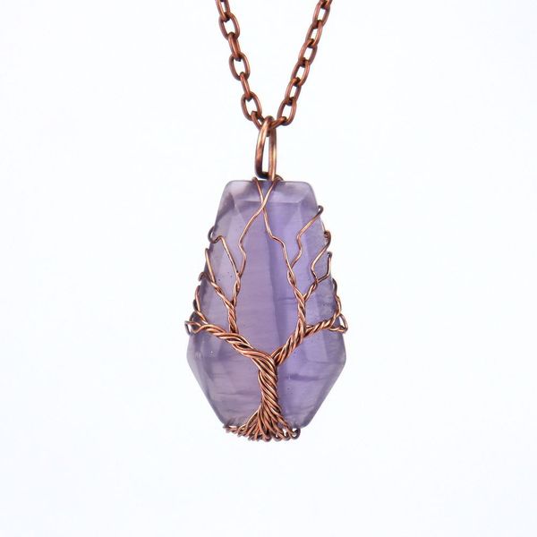 natural stone crystal lucky charms necklaces tree of life wire wrap pendant amethyst tiger eye rose quartz wholesale jewelry for women, Silver
natural stone crystal lucky charms necklaces tree of life wire wrap pendant amethyst tiger eye rose quartz wholesale jewelry for women, Silver