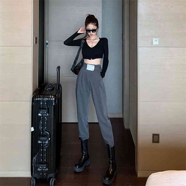 autumn loose and thin radish casual wide-leg pants fashion high waist drape small suit pants women simple and versatile 210412, Black;white
autumn loose and thin radish casual wide-leg pants fashion high waist drape small suit pants women simple and versatile 210412, Black;white