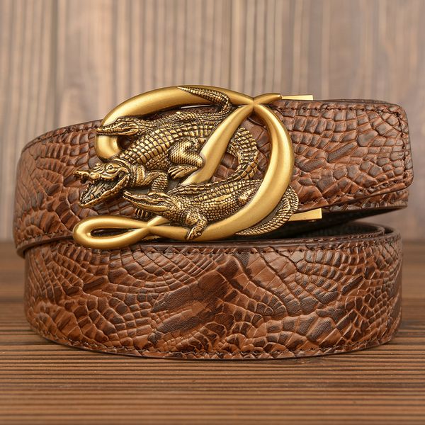 fashion layer automatic buckle belt men's crocodile pattern cowhide belt casual pants with personalized gift sports women men belts una, Black;brown
fashion layer automatic buckle belt men's crocodile pattern cowhide belt casual pants with personalized gift sports women men belts una, Black;brown
