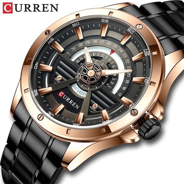 curren sports watches mens fashion casual quartz stainless steel date week clock male creative wristwatch 210310, Slivery;brown
curren sports watches mens fashion casual quartz stainless steel date week clock male creative wristwatch 210310, Slivery;brown