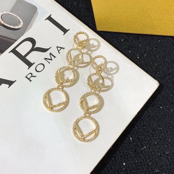 famous 18k gold plated luxury brand designers single letters stud dangle hoop geometric women long tassel crystal rhinestone pearl earring w, Silver
famous 18k gold plated luxury brand designers single letters stud dangle hoop geometric women long tassel crystal rhinestone pearl earring w, Silver