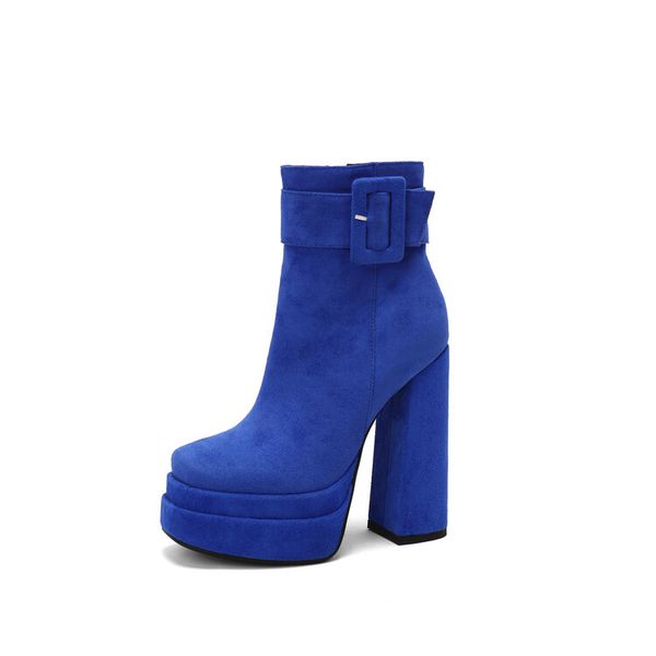2022 women's boots autumn and winter new fashionable suede buckle strap decoration high heels thick bottom square toe side zipper ankle, Black
2022 women's boots autumn and winter new fashionable suede buckle strap decoration high heels thick bottom square toe side zipper ankle, Black