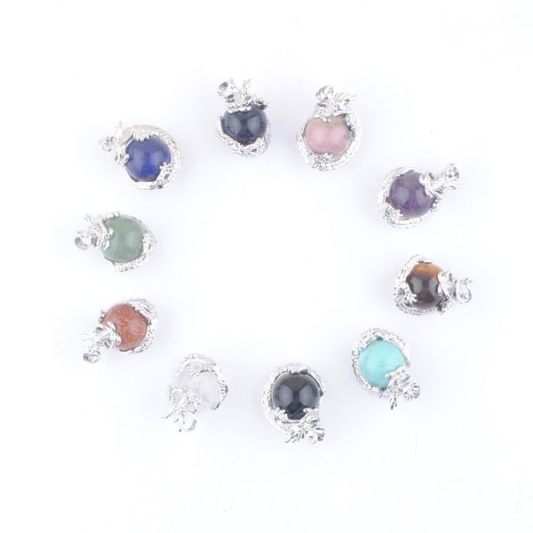 dragon wrap natural gemstone pendants rose quartz opal aventurine round ball 16mm bead reiki chakra healing amulet women man jewelry dbn311, Silver
dragon wrap natural gemstone pendants rose quartz opal aventurine round ball 16mm bead reiki chakra healing amulet women man jewelry dbn311, Silver