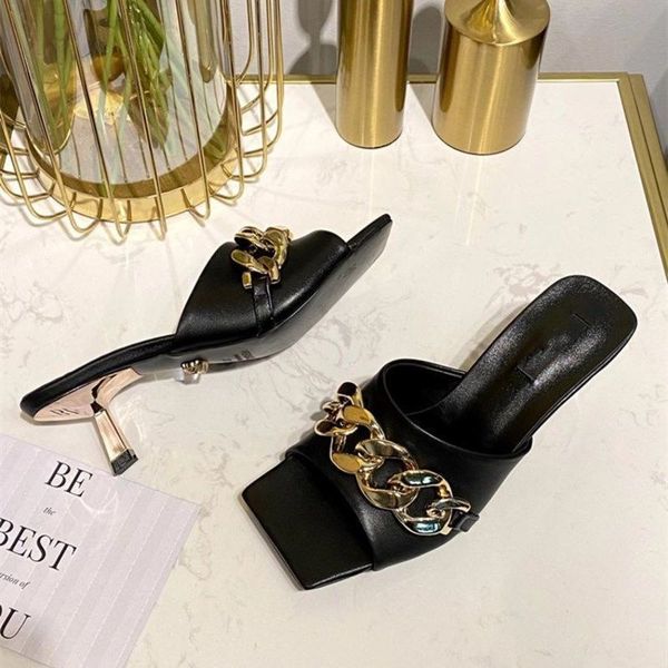 sandals slipper women's thin heel medusa summer wear out middle square head leather chain anti slip sandals 3znn, Black
sandals slipper women's thin heel medusa summer wear out middle square head leather chain anti slip sandals 3znn, Black