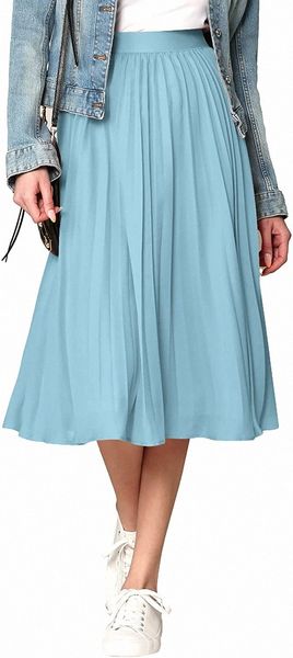 women's casual dresses high elastic waist pleated mid a-line swing skirt y7bx#, Black;gray
women's casual dresses high elastic waist pleated mid a-line swing skirt y7bx#, Black;gray