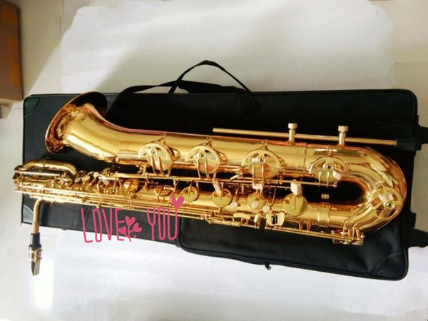 real snew professional baritone saxophone gold lacquer e flat with case and mouthpiece
real snew professional baritone saxophone gold lacquer e flat with case and mouthpiece