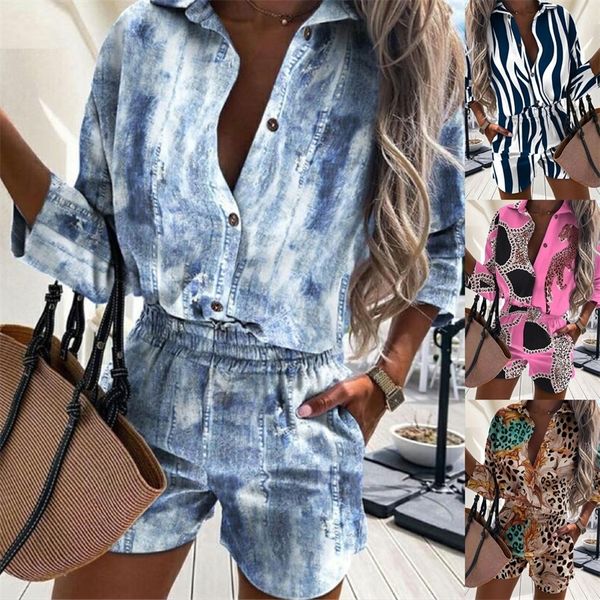 summer women tracksuit stripe leopard print long sleeve shirts and shorts set casual 2 piece sets ladies outfits 220611, White
summer women tracksuit stripe leopard print long sleeve shirts and shorts set casual 2 piece sets ladies outfits 220611, White