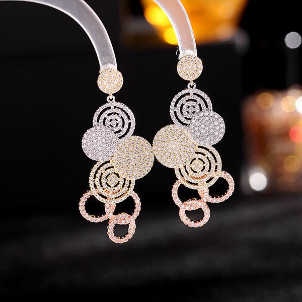 south korea color blocking design feeling micro inlaid color zircon personalized temperament hollow out disc geometric earrings, Golden
south korea color blocking design feeling micro inlaid color zircon personalized temperament hollow out disc geometric earrings, Golden