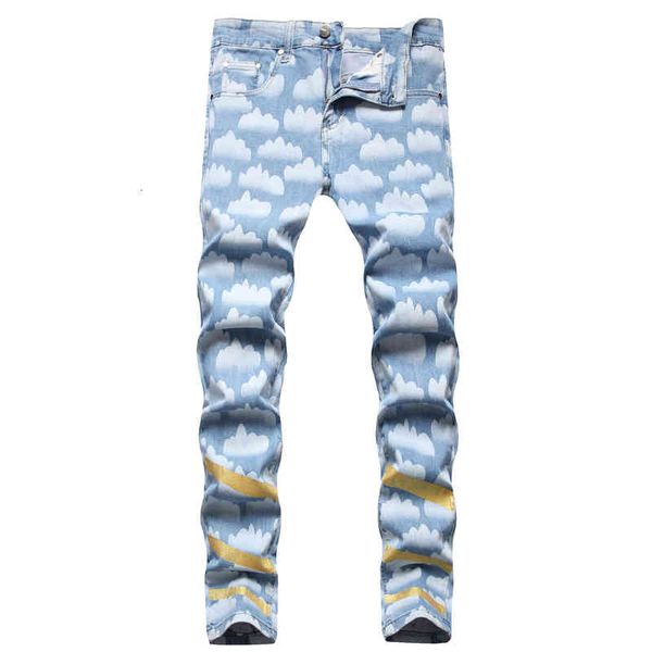 men's jeans hip hop wind street digital printing blue sky white clouds elastic slim small straight jeans men 18m8
men's jeans hip hop wind street digital printing blue sky white clouds elastic slim small straight jeans men 18m8