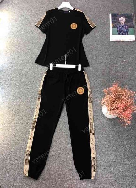 womens two piece pants branded webbing panel crew neck t-shirt with casual trousers 2 piece sets luxury designer tracksuits 0912, White
womens two piece pants branded webbing panel crew neck t-shirt with casual trousers 2 piece sets luxury designer tracksuits 0912, White