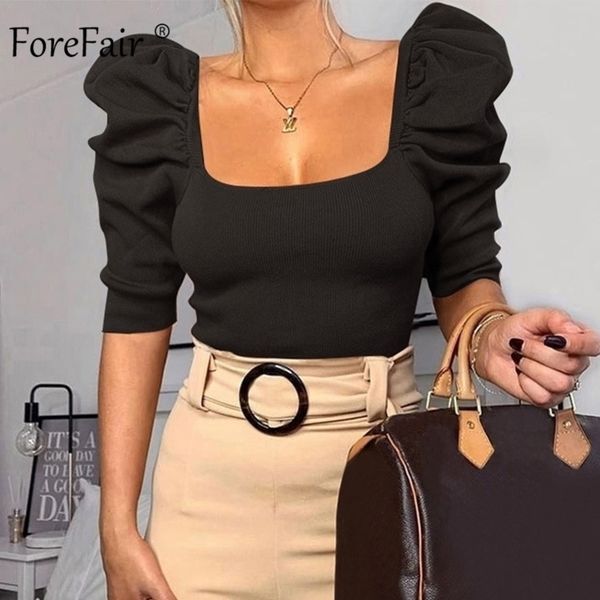 forefair vintage puff sleeve women blouse square neck korean style elegant crop white black slim blouse women y200402
forefair vintage puff sleeve women blouse square neck korean style elegant crop white black slim blouse women y200402