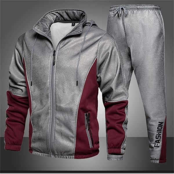 men tracksuit sweatsuit sets 2020 new autumn 2 piece zipper jacket sweatpants casual tracksuit men sportswear set male clothes lj201125, Gray
men tracksuit sweatsuit sets 2020 new autumn 2 piece zipper jacket sweatpants casual tracksuit men sportswear set male clothes lj201125, Gray