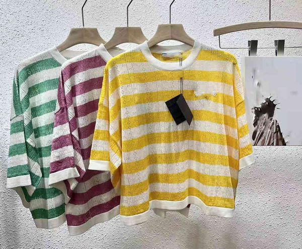 women's knits & tees summer 2022 korean loose short color contrast stripe pick hole hollowed out round neck pullover sleeve knitted for, White
women's knits & tees summer 2022 korean loose short color contrast stripe pick hole hollowed out round neck pullover sleeve knitted for, White